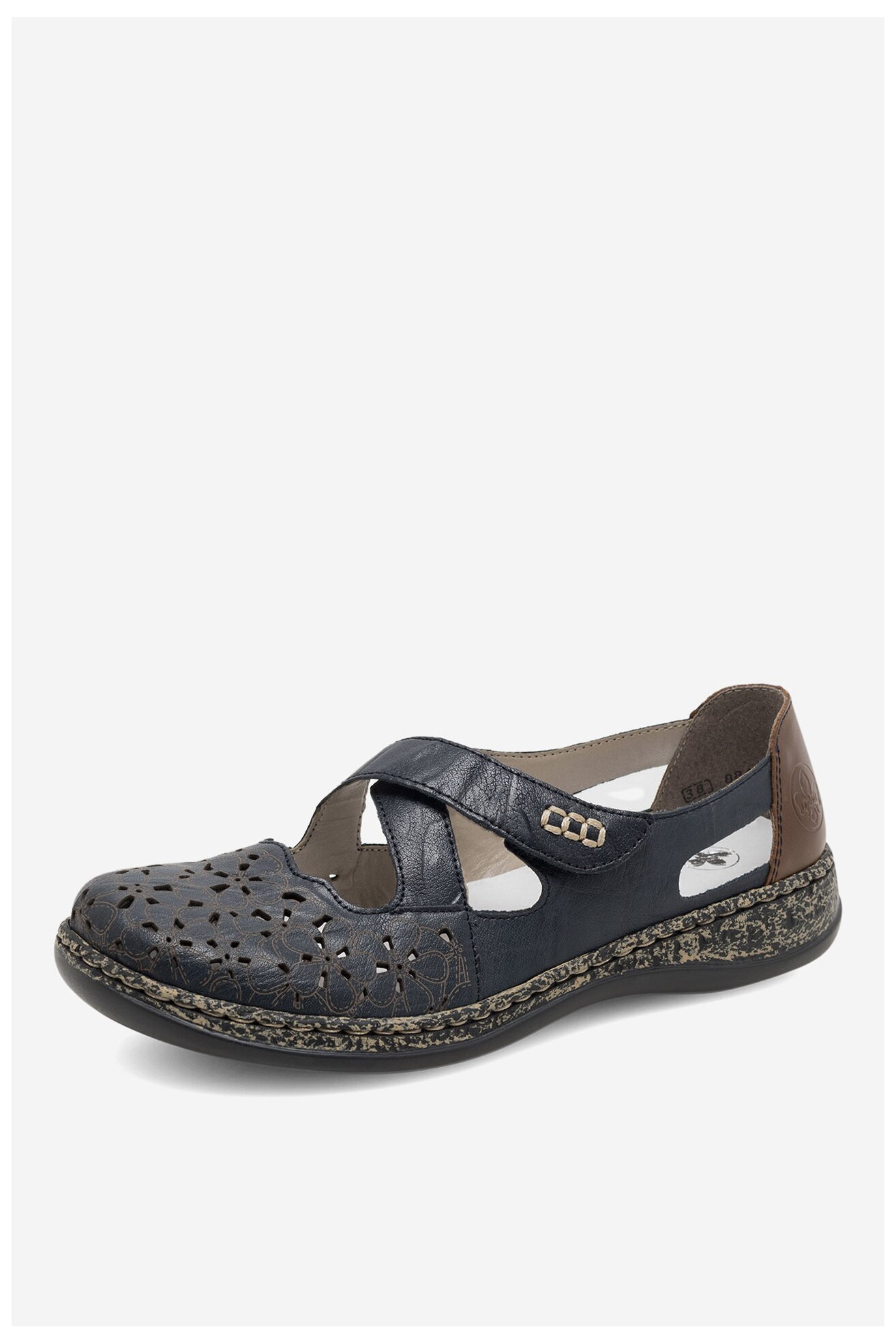 Baleriny Rieker 463H4-14 Granatowy