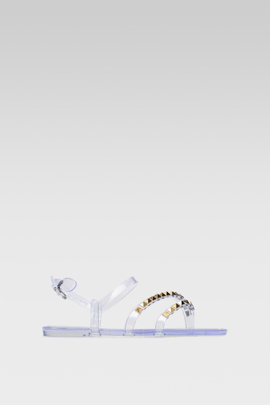 
                Bassano - Sandały z aplikacją srebrne - 5903698304809