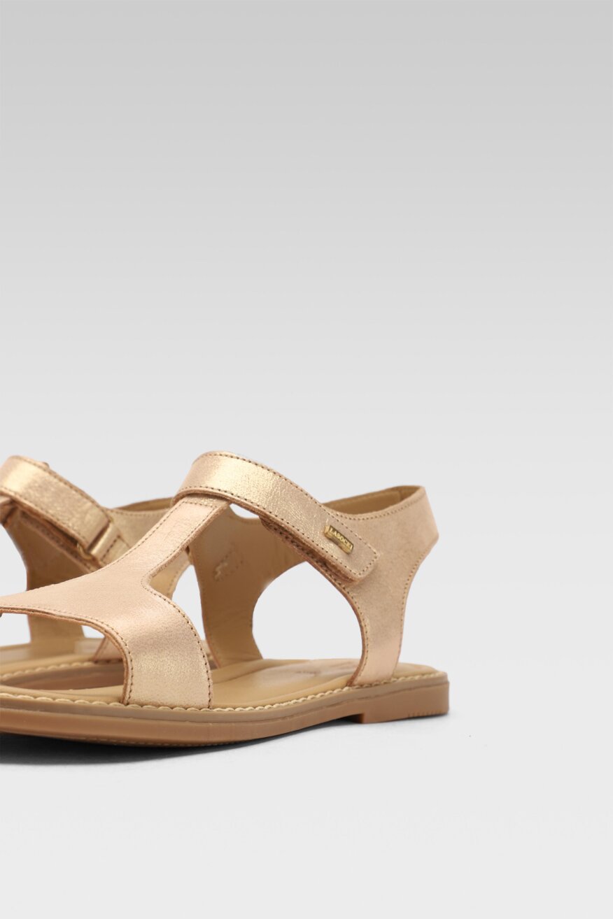 
                Lasocki Young - Skórzane sandały metaliczne - 5903698624563