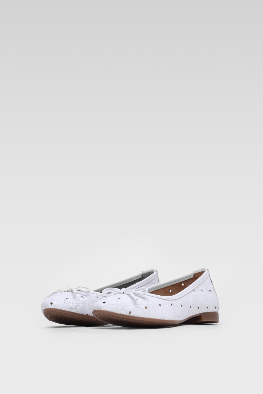 Lasocki - Skórzane baleriny ażurowe - 5903698570082
