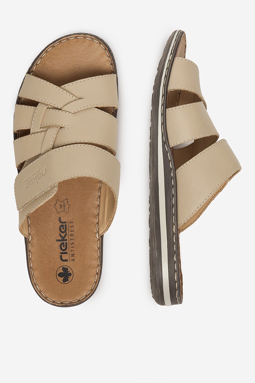 Rieker - Klapki skórzane - 5906751771266