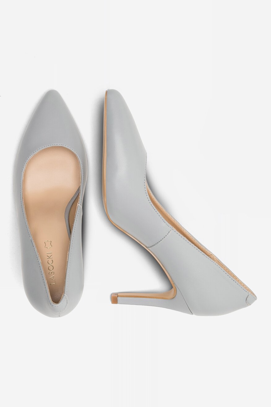 Lasocki - Czółenka skórzane na szpilce - 5905588486534