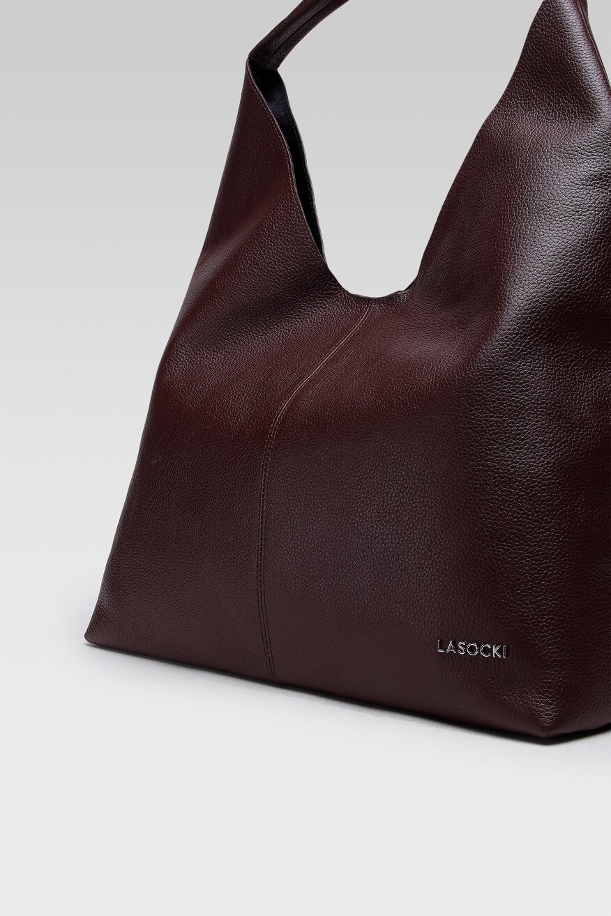 
                Lasocki - Torebka duża skórzana hobo bag - 5904248476434