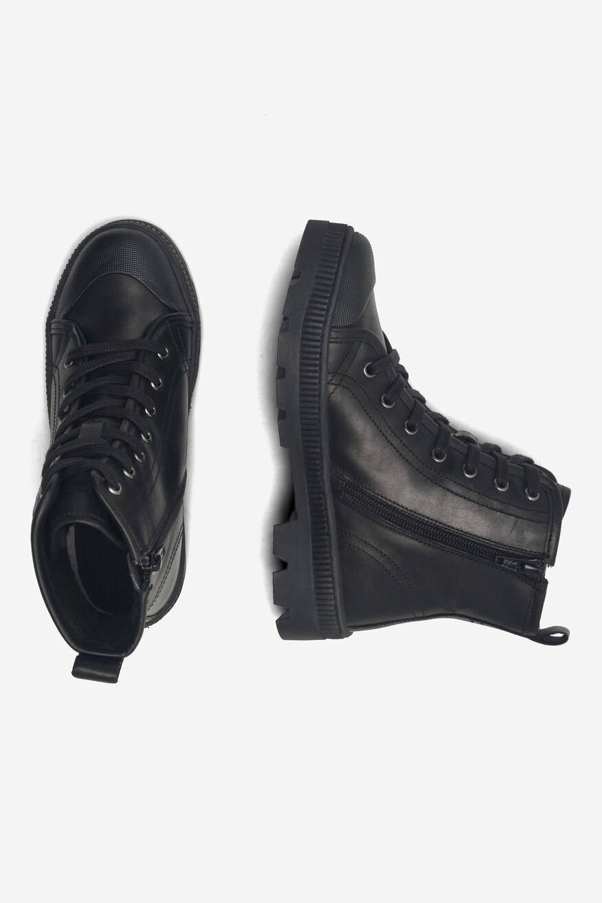 Lasocki Young - Trzewiki skórzane ocieplane - 5904862923598