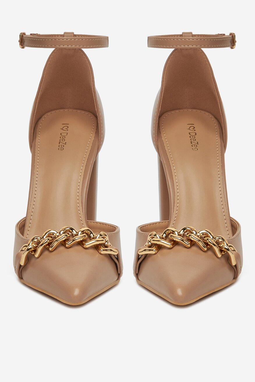 Pantofi cu toc DeeZee BEJ - 5906751110355