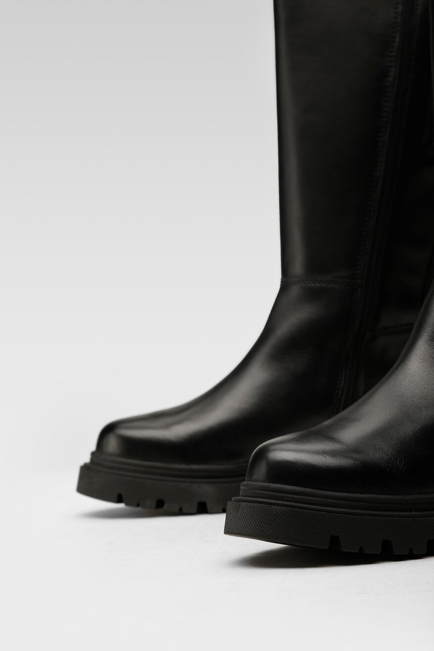 Lasocki - Skórzane kozaki czarne - 5904248105082