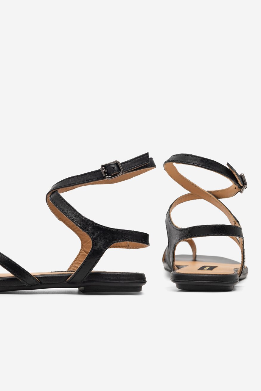 Gino Rossi - Skórzane sandały czarne - 5904862859248