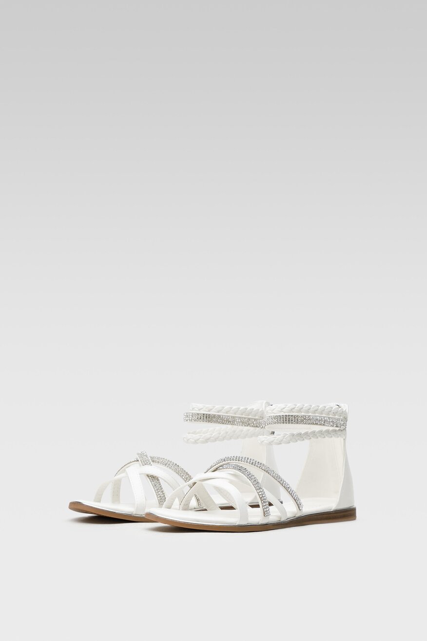 
                Jenny Fairy - Sandały płaskie z cyrkoniami - 5904248649593