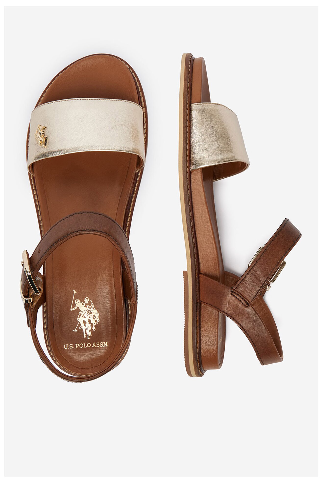 Sandały U.S. POLO ASSN. EO-ADELI001W/6L1 Złoty