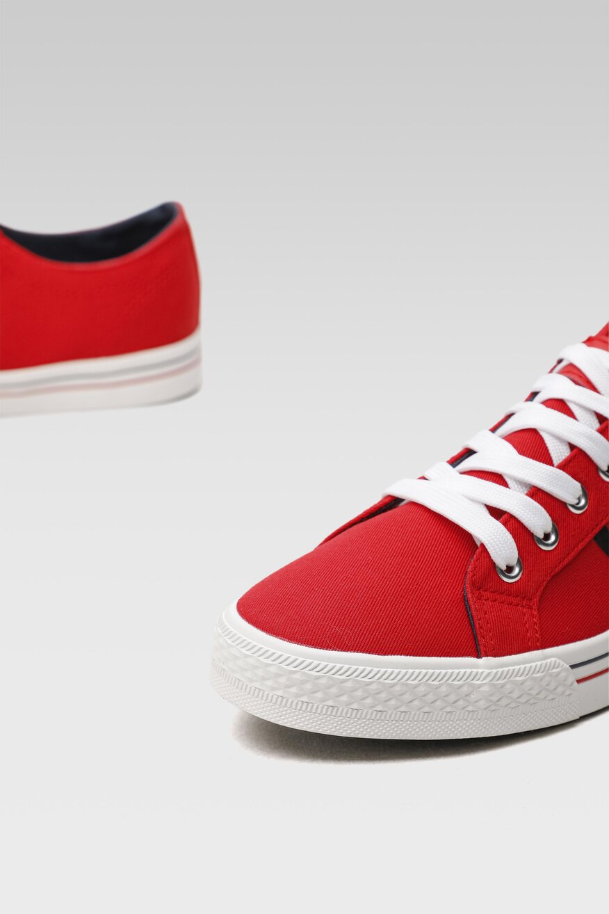 
                Lanetti - Trampki czerwone sznurowane - 5904248604943