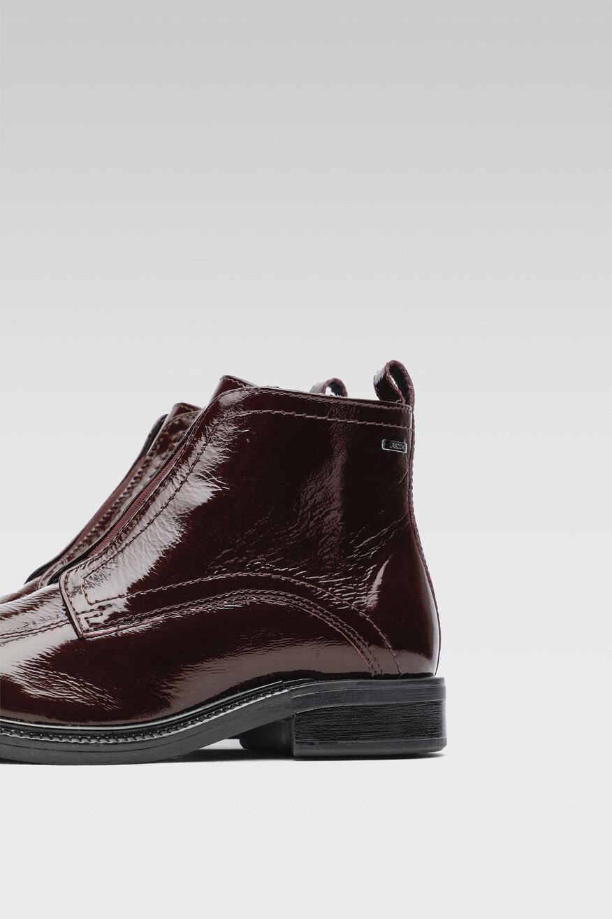 Lasocki - Skórzane botki bordowe - 5904862267944