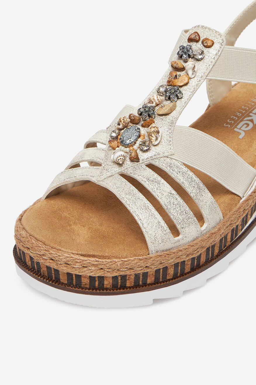 
                Rieker - Sandały na koturnie - 2230078409858