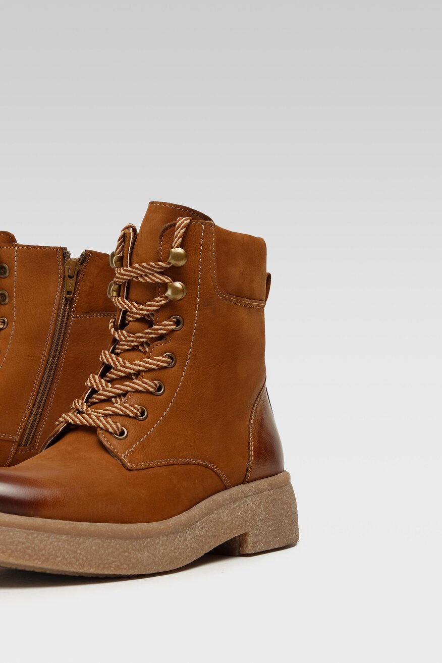 Lasocki - Skórzane trzewiki brązowe - 5904248885236