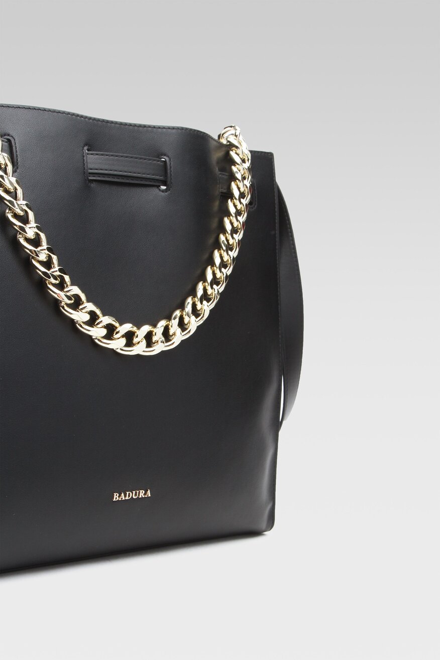 
                Badura - Torebka na ramię skórzana czarna - 5904248534981