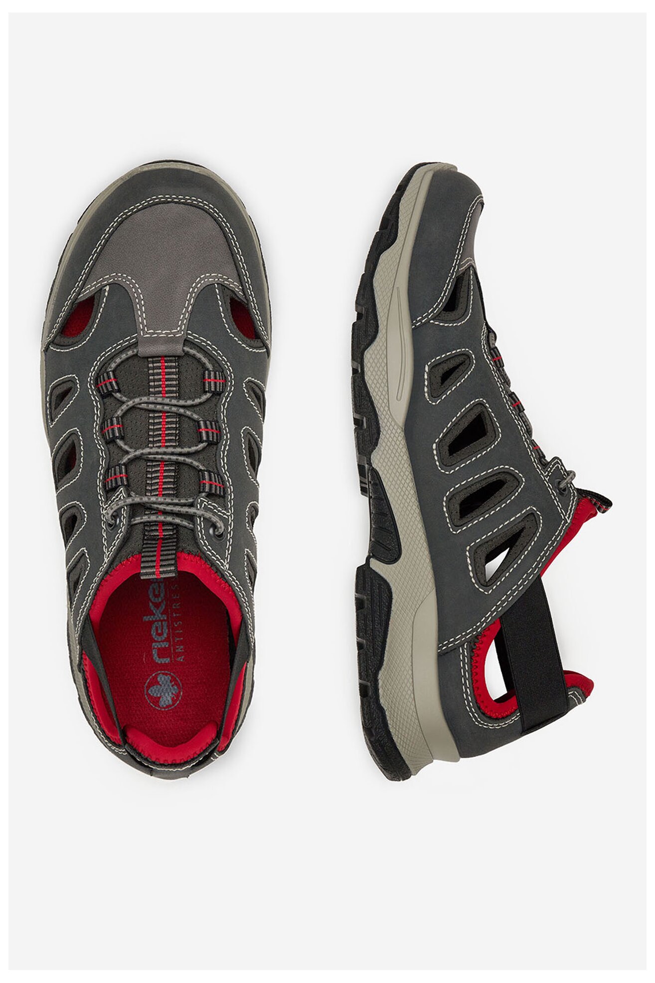 Półbuty Rieker B8366-45 Szary