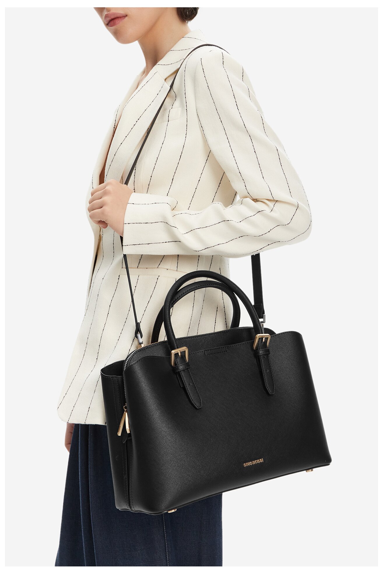 Kézitáska Gino Rossi RC-9694 FEKETE