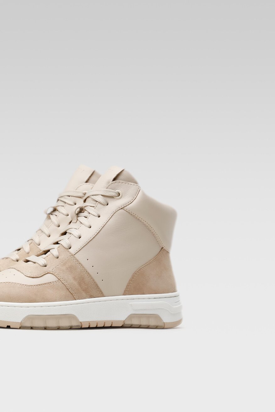 
                Badura - Skórzane trzewiki beżowe - 5904248482312