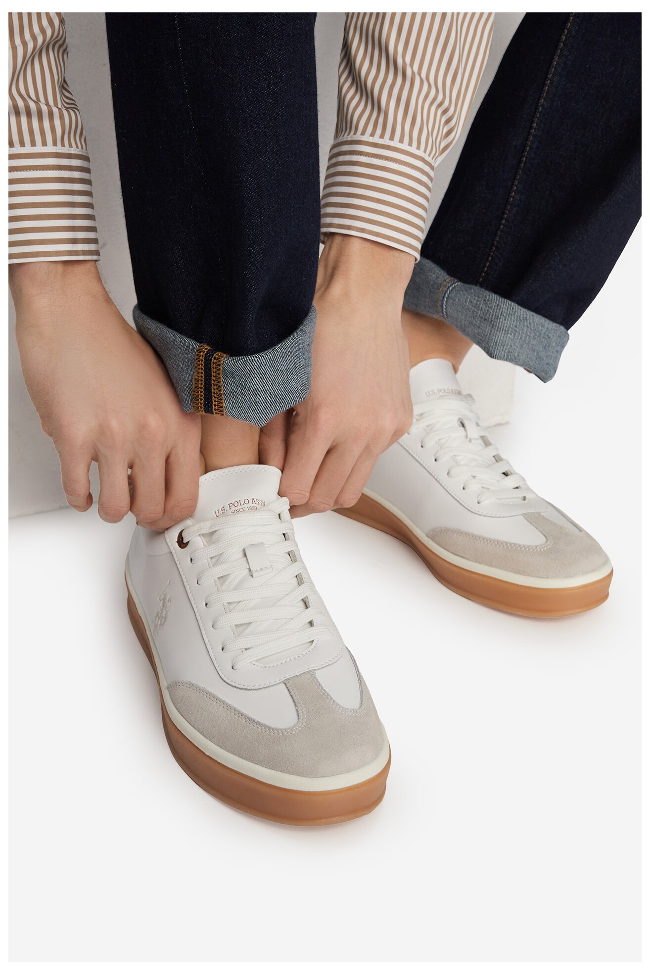 Sneakers U.S. POLO ASSN. EO-EVAN001M/6L1 Biały
