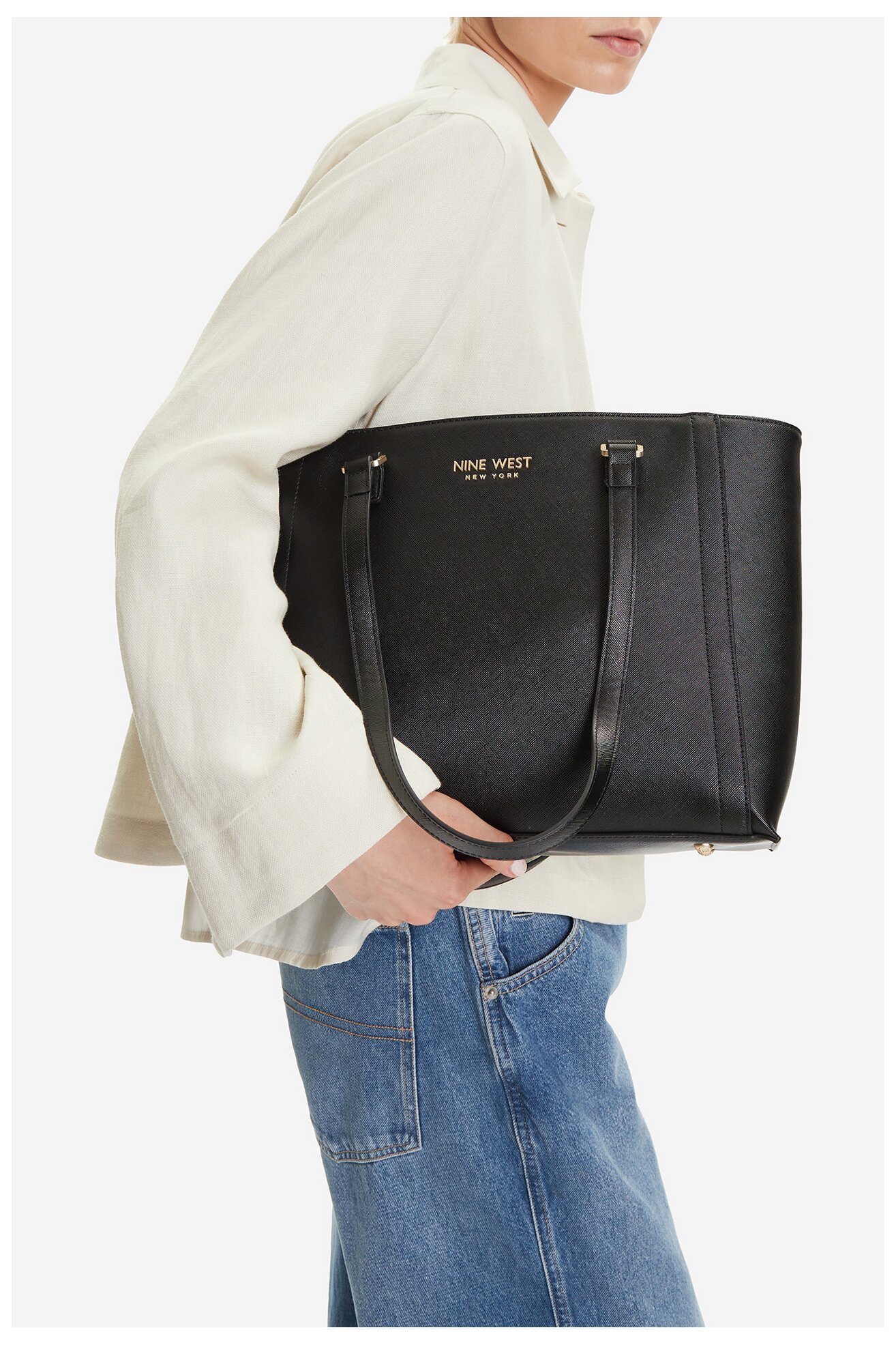 Kézitáska NINE WEST CEO-MIDTOWN MAVEN-LX9844 FEKETE