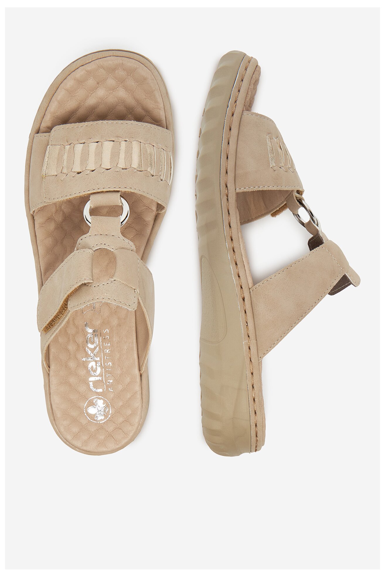 Klapki Rieker 60481-62 Beżowy jasny