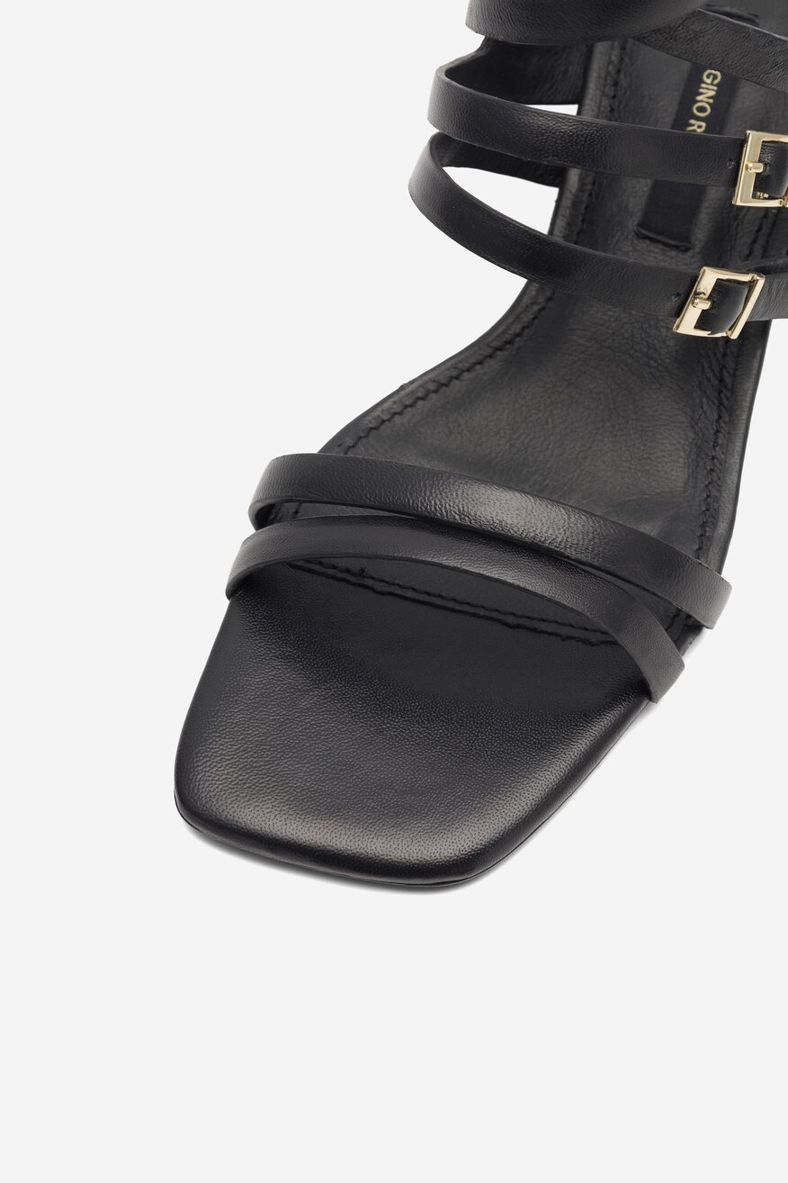 Gino Rossi - Skórzane sandały czarne - 5904862814414