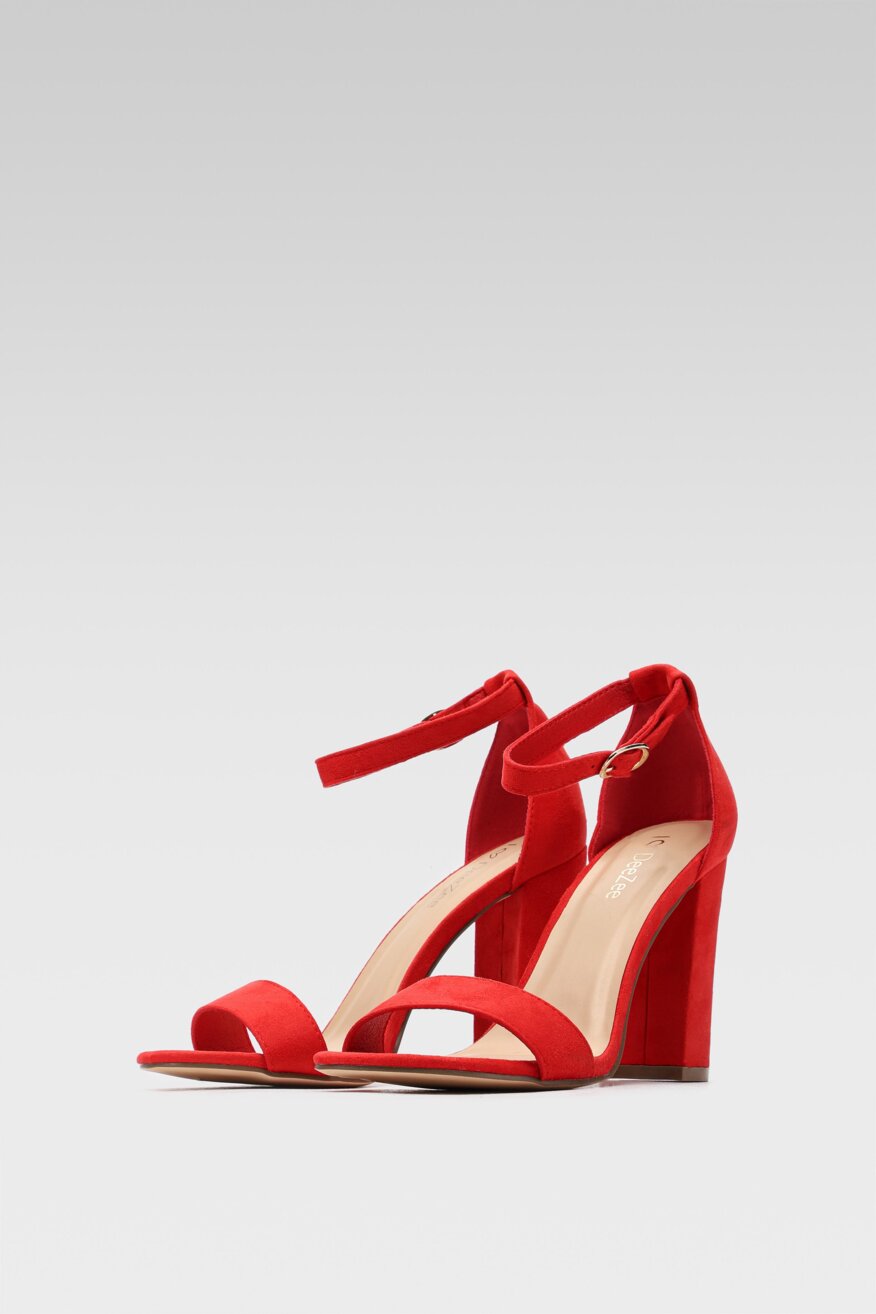 DeeZee - Sandały na obcasie czerwone - 5903698612775