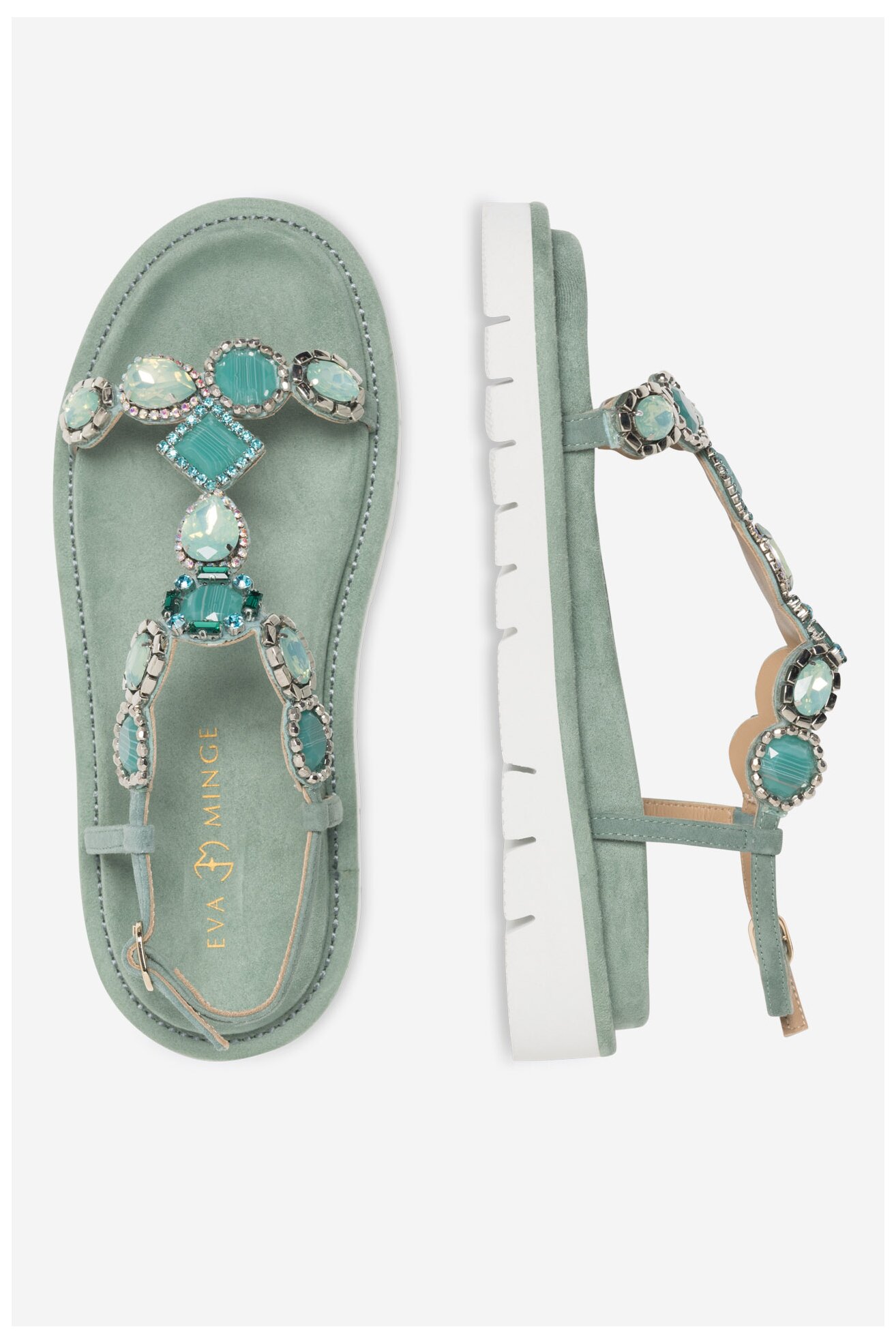 Sandały EVA MINGE MATILDE-V1175-95 Zielony