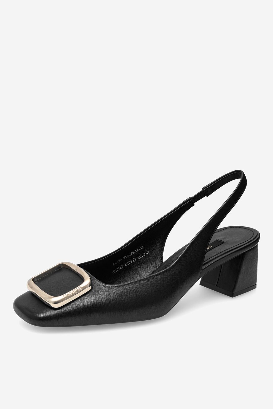 
                Gino Rossi - Czółenka skórzane na słupku - 5905588562948