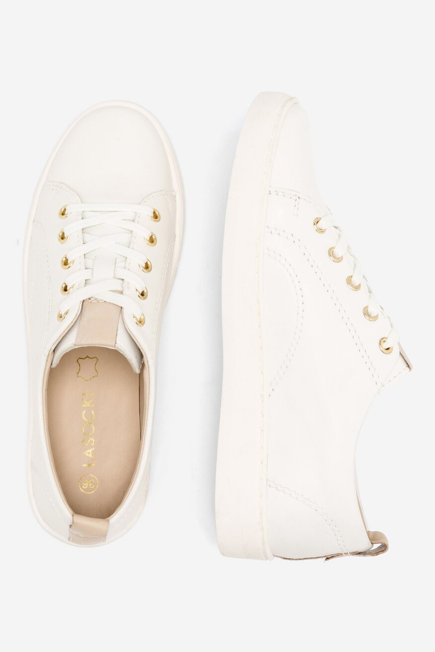 
                Lasocki - Skórzane półbuty białe - 5904862504186