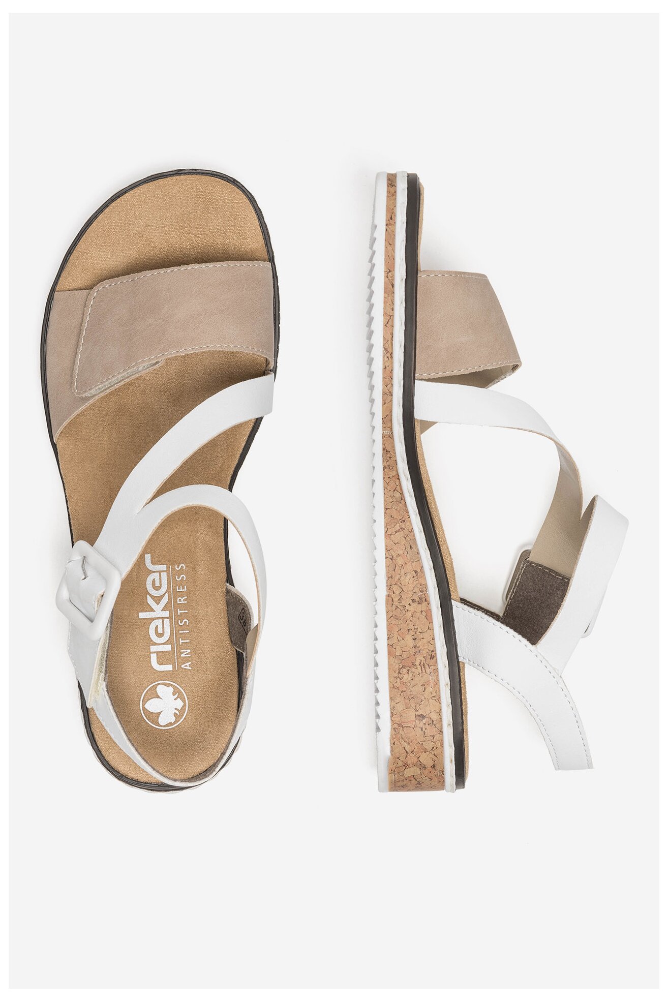 Sandały Rieker V3660-60 Beżowy