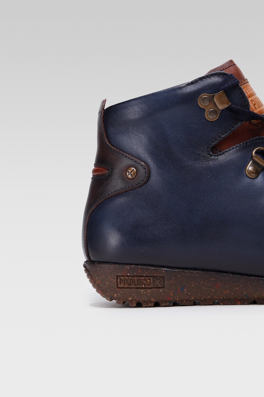 
                Pikolinos - Skórzane trzewiki granatowe - 5903698926452