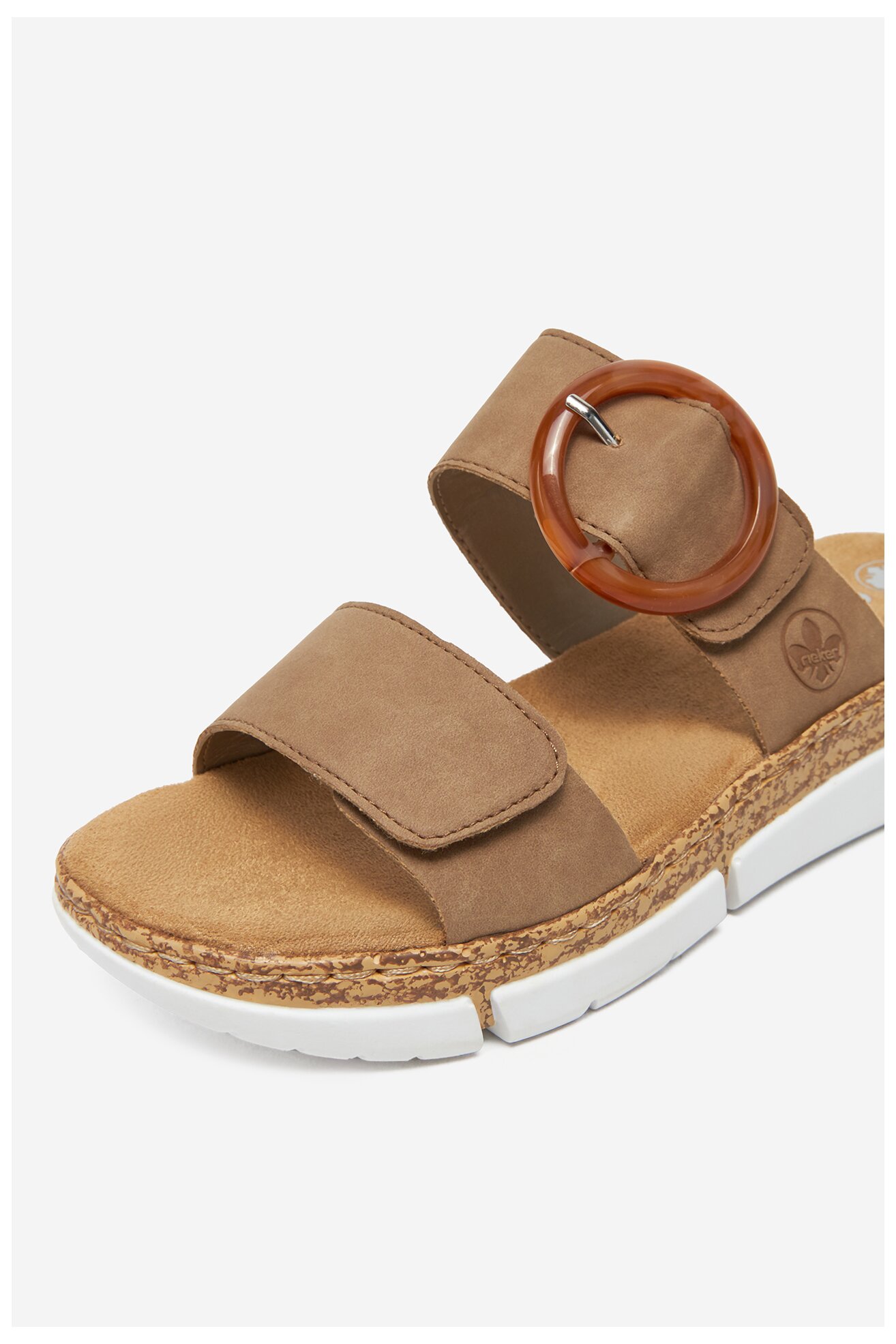 Klapki Rieker V2392-62 Beżowy ciemny