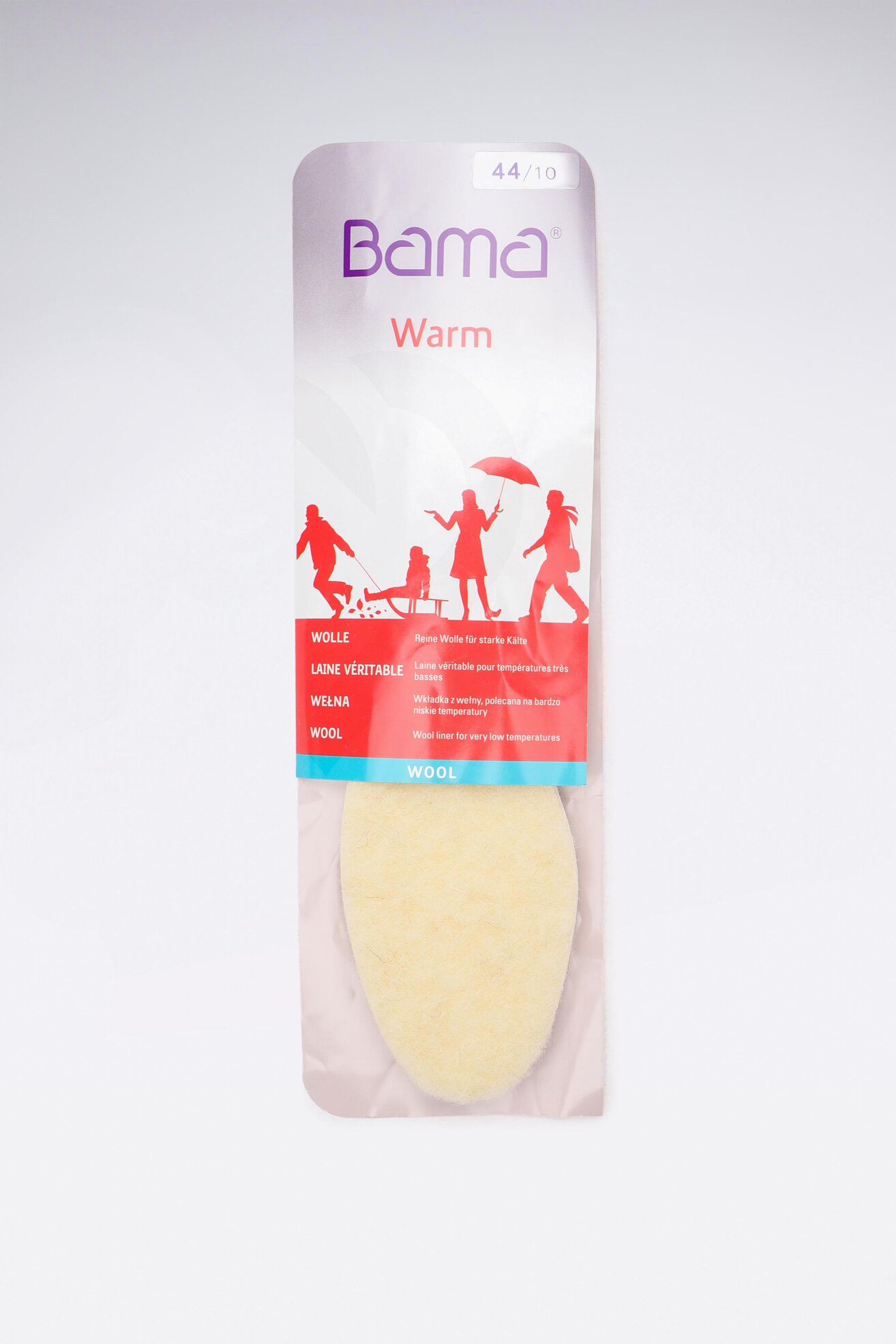 Wkładki do obuwia BAMA Wkładka wełna Wool 44 Biały