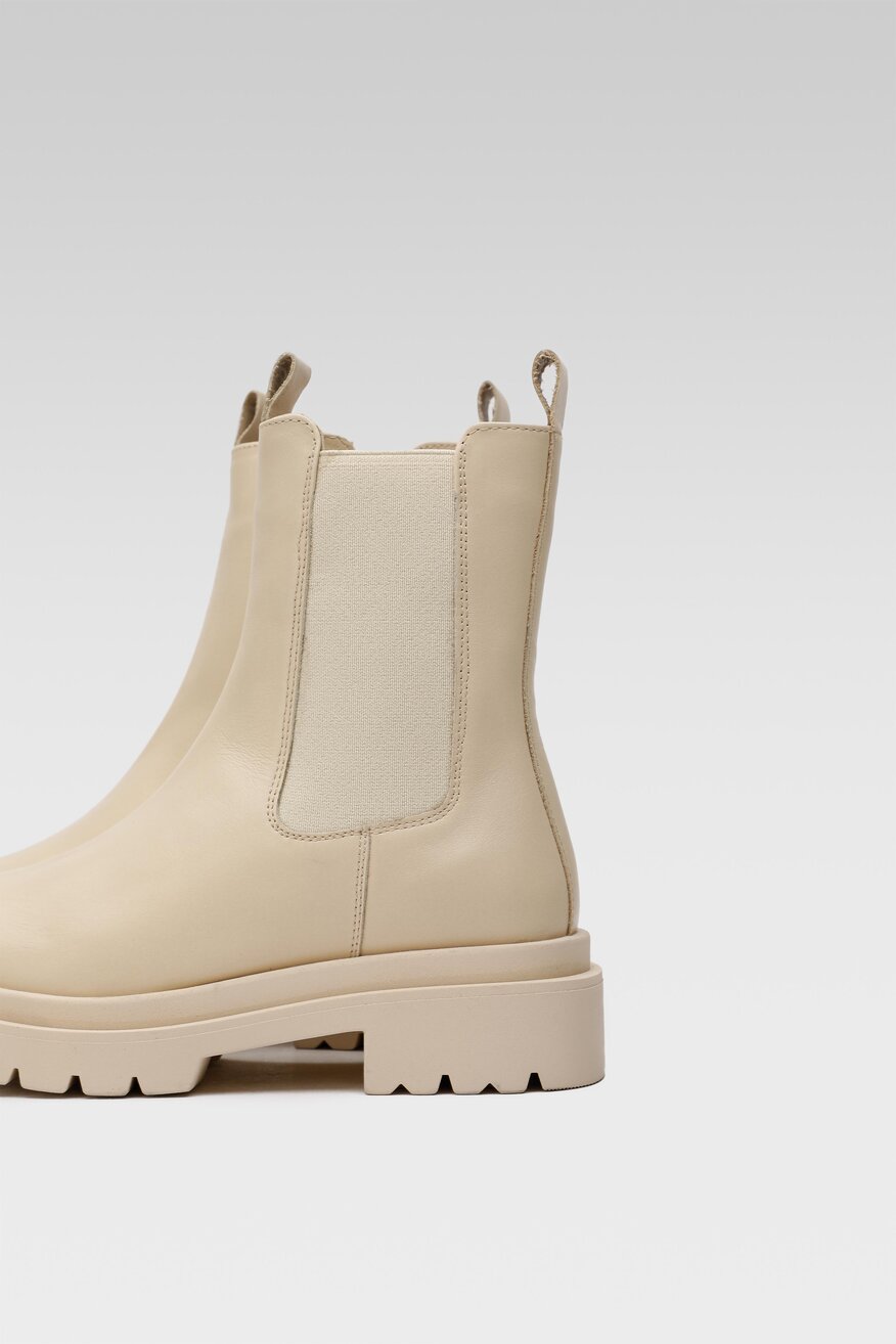 Gino Rossi - Skórzane botki beżowe - 5904862277011