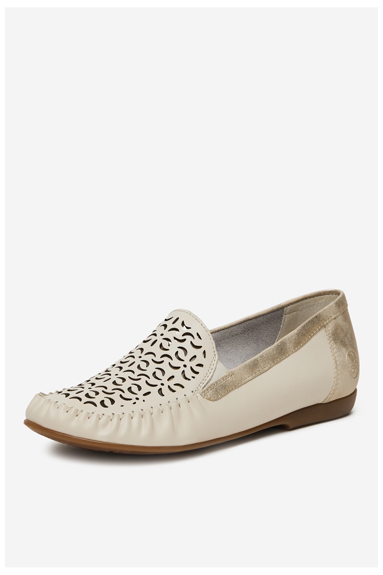 Baleriny Rieker L6350-60 Beżowy jasny