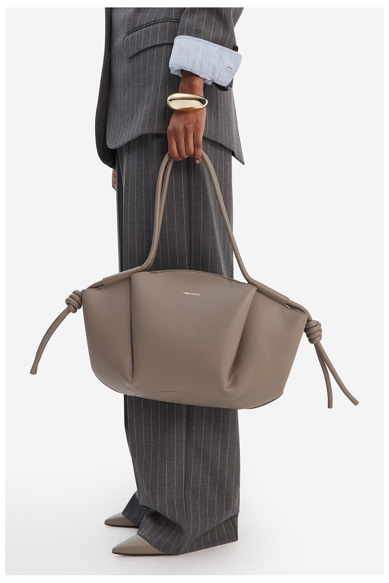 Дамска чанта Gino Rossi RC-19683 ТЪМНОБЕЖОВ