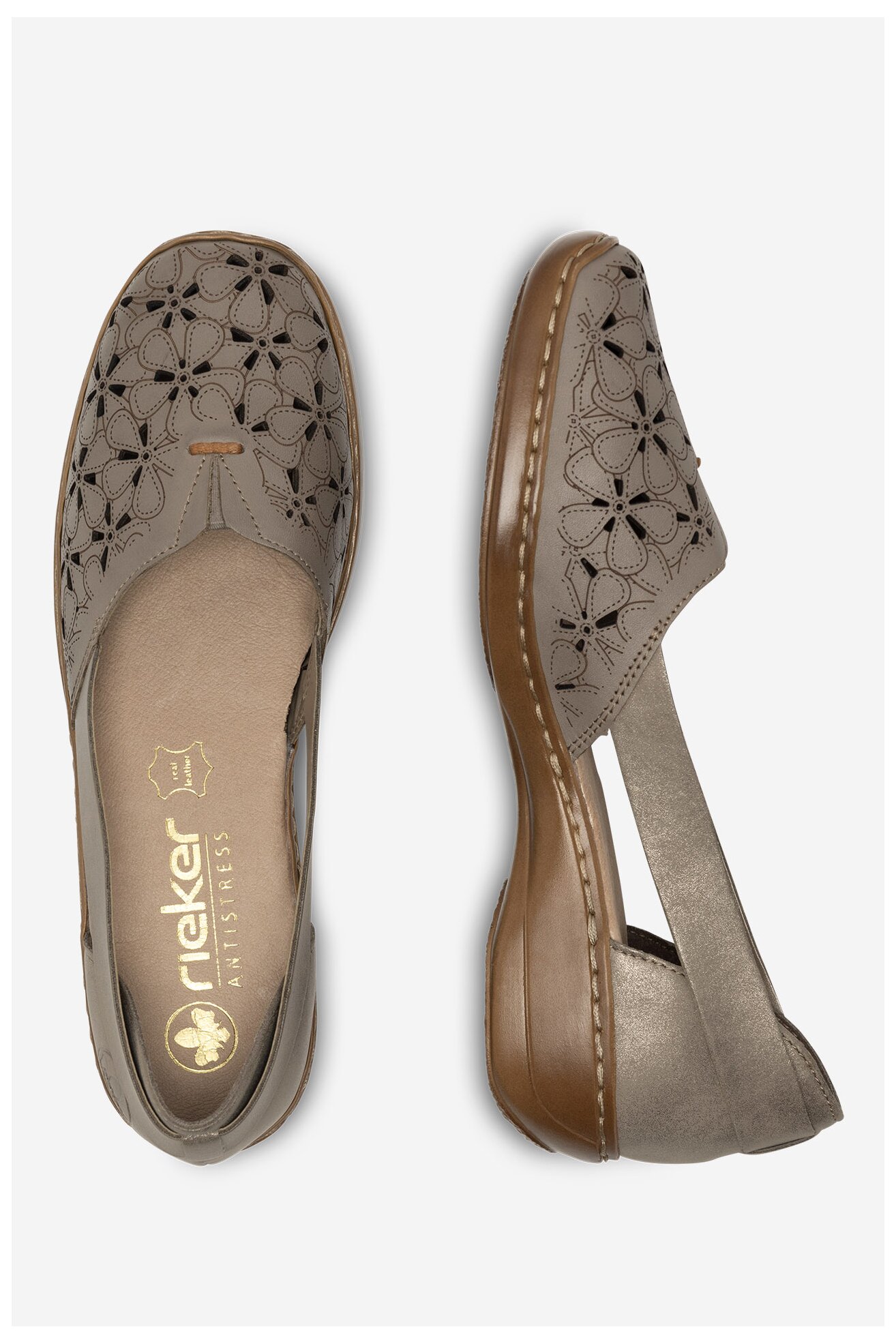 Półbuty Rieker 41356-64 Beżowy ciemny