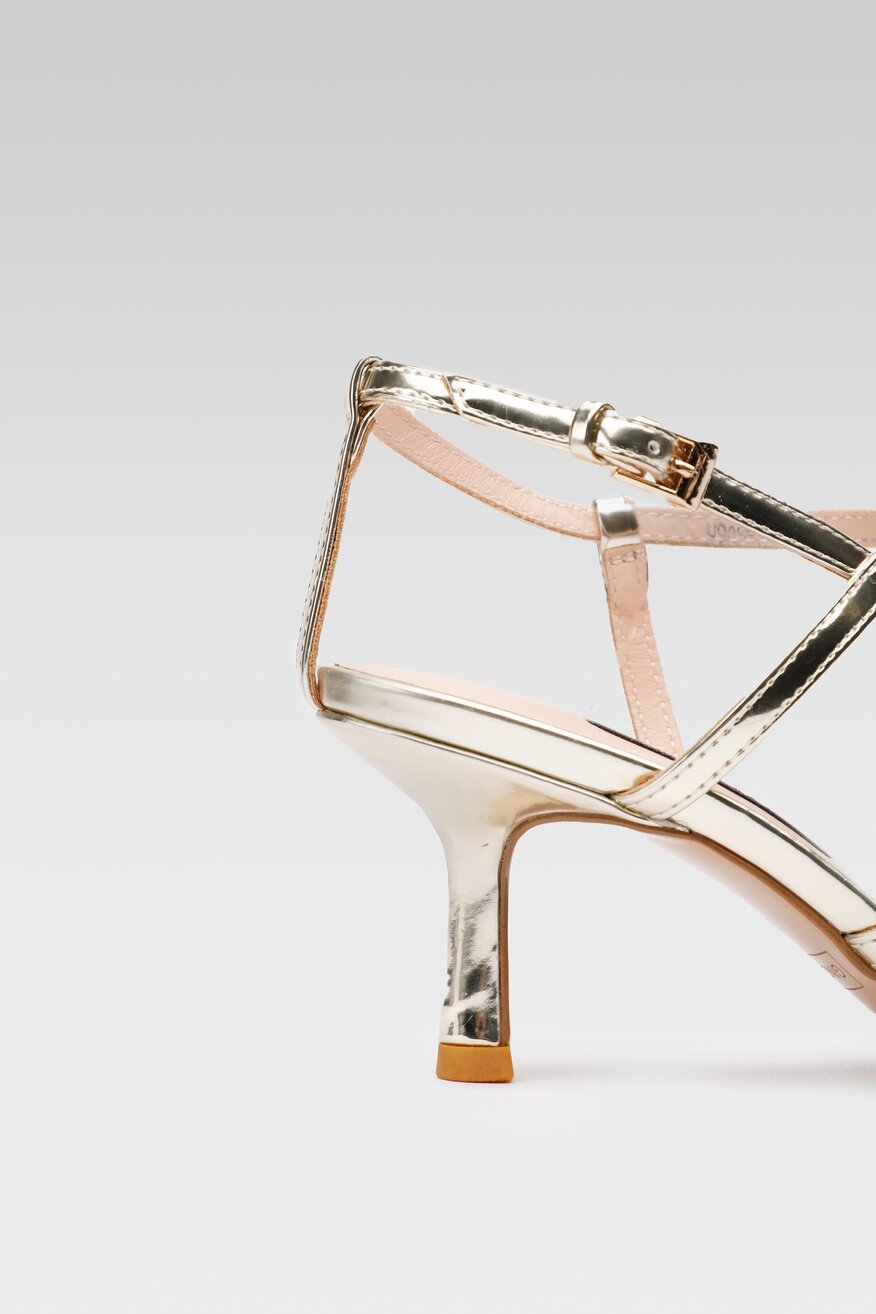 
                Gino Rossi - Skórzane sandały metaliczne - 5904248558499