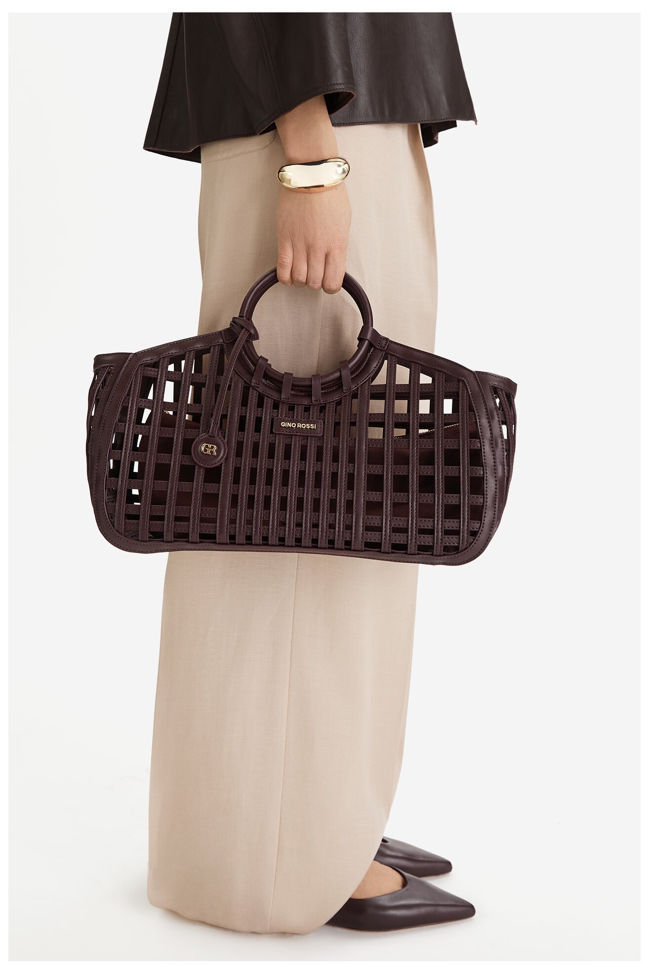 Сумка З Ремінцем Gino Rossi EO-LDA9109 ТЕМНО-КОРИЧНЕВИЙ