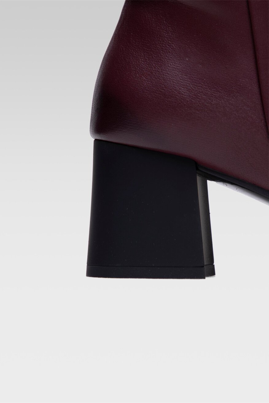 
                Lasocki - Skórzane botki bordowe - 5904248012243