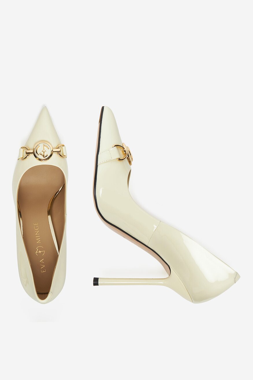 Pantofi cu toc EVA MINGE ALB - 5906751283486