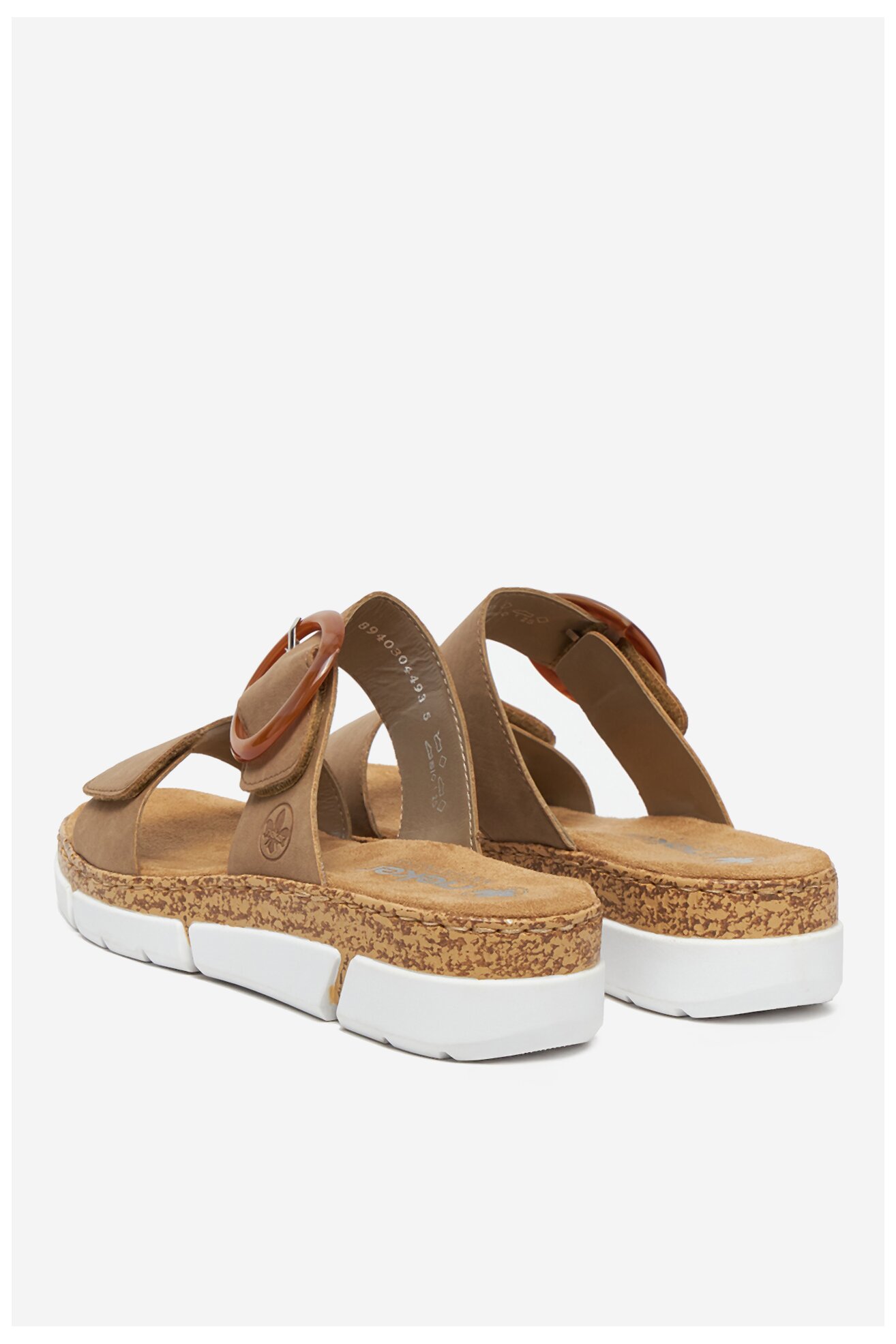 Klapki Rieker V2392-62 Beżowy ciemny