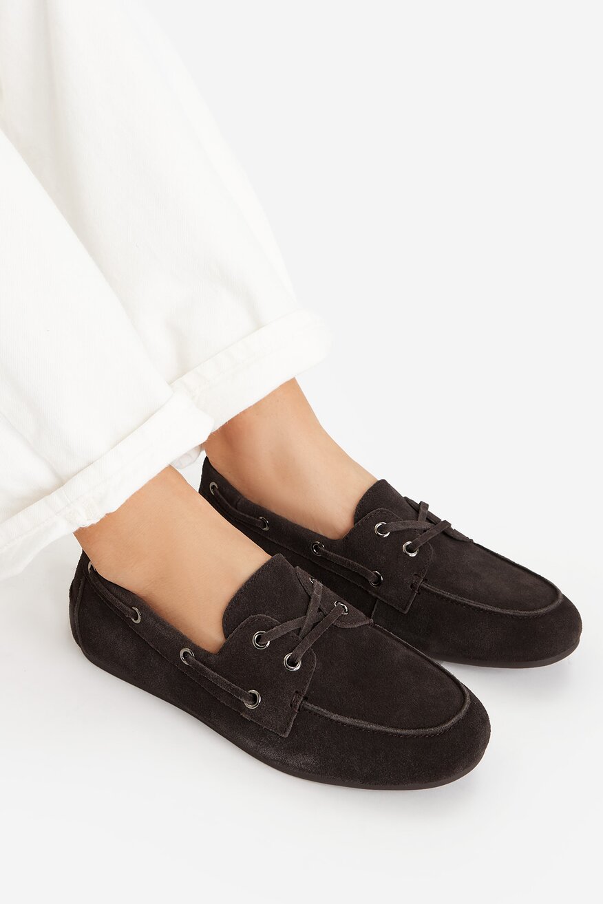 
                Mokasyn Badura - Buty żeglarskie zamszowe Brązowy ciemny - 5906751775325