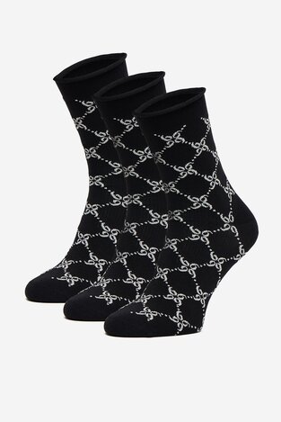 Čarape NINE WEST CEO_BR_NW_SILVER_01_Z_AW25 (3 PACK) CRNA