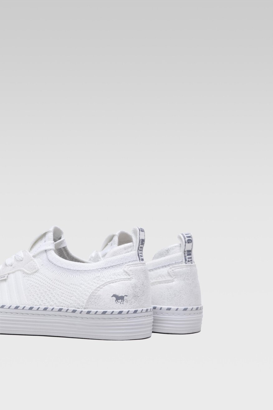 Mustang - Trampki pastelowe białe - 5904248421748