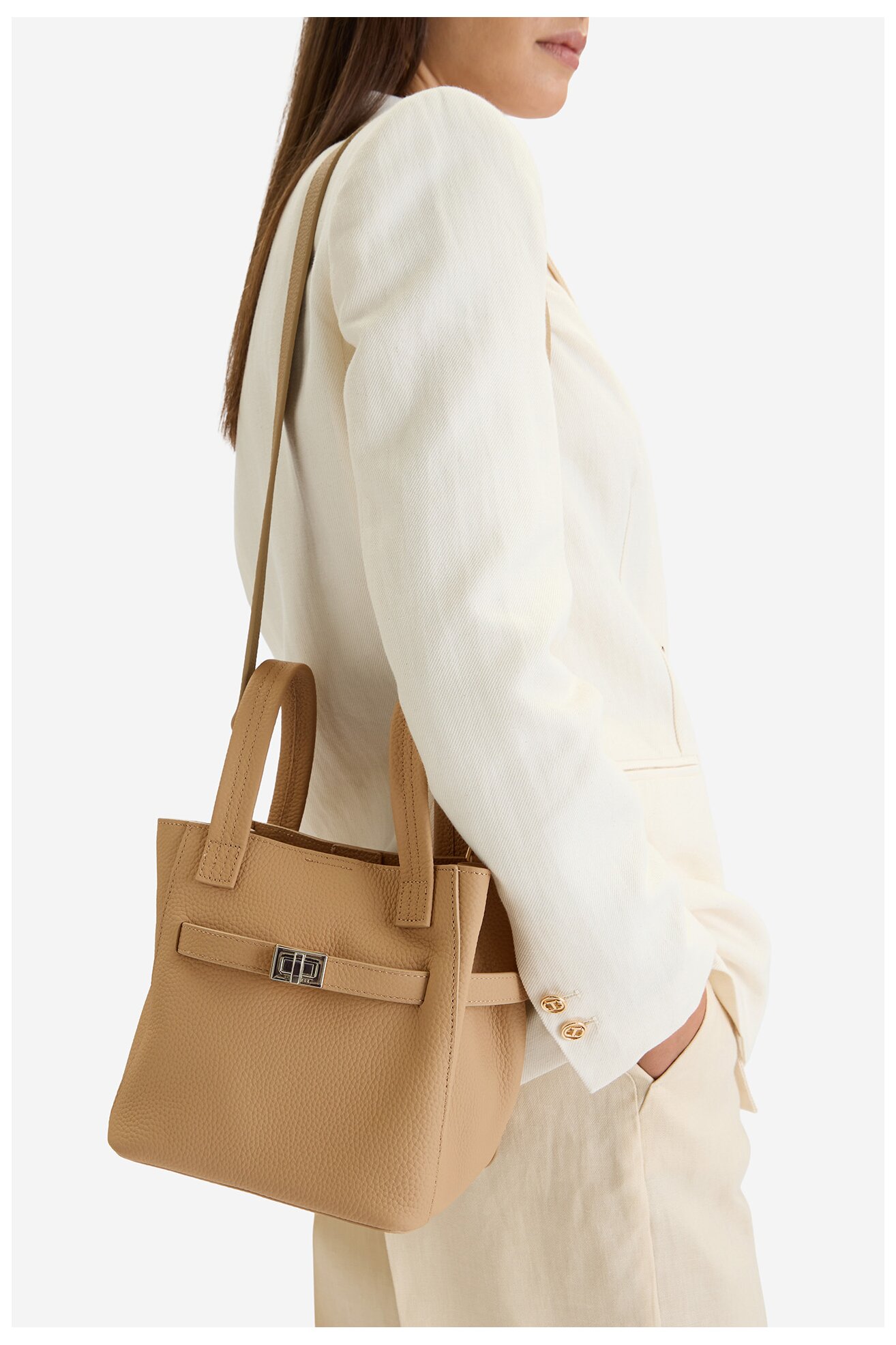 Сумка З Ремінцем Gino Rossi EO-LDA88 СВІТЛО-БЕЖЕВИЙ