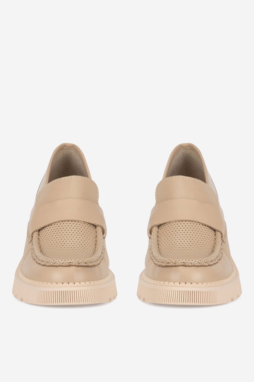 
                Lasocki - Loafersy skórzane na obcasie - 5905588650690