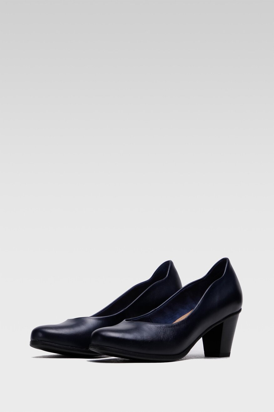 
                Lasocki - Skórzane czółenka granatowe - 5904248528317