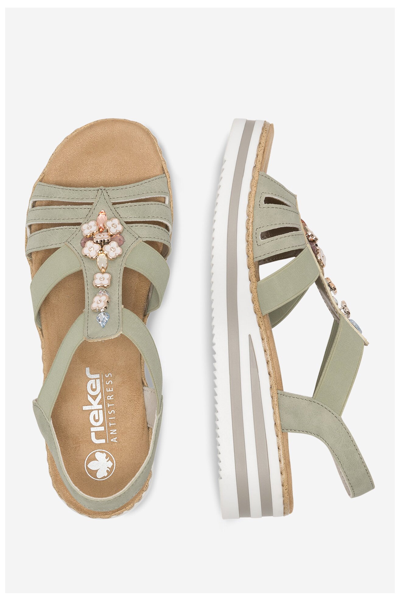 Sandały Rieker V0245-52 Zielony