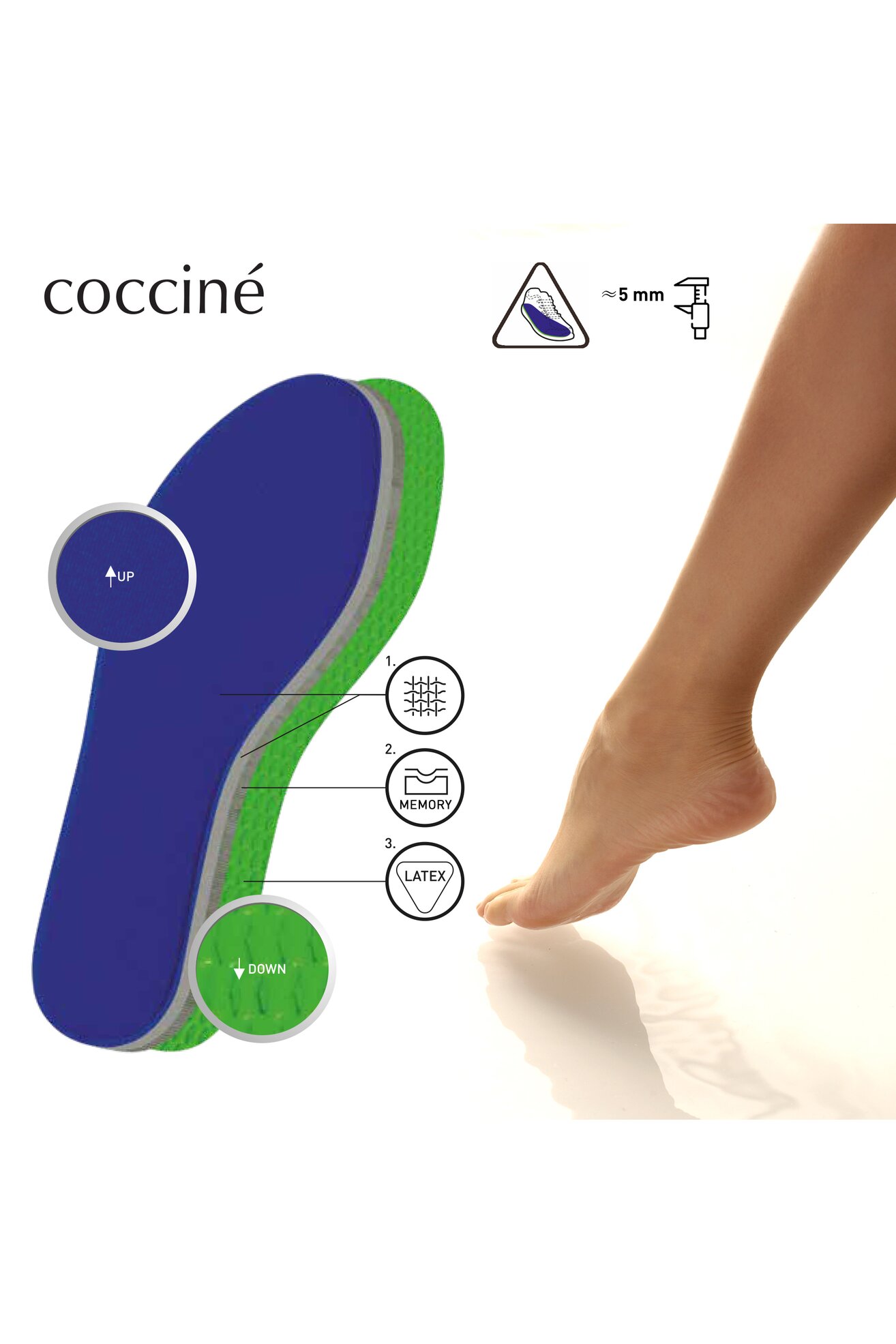 Tălpici Coccine COCCINE COMFORT SPORT WKŁADKA NR 37-38AZ granatowy BLEUMARIN